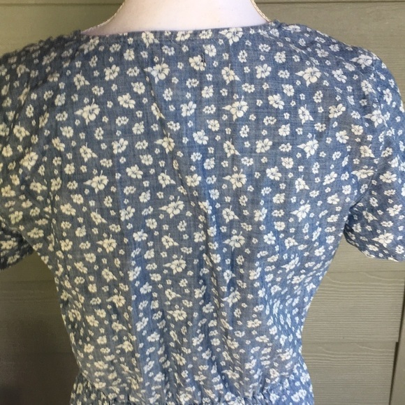 J. Crew Mercantile Floral Chambray Faux Wrap Dress - Picture 7 of 9